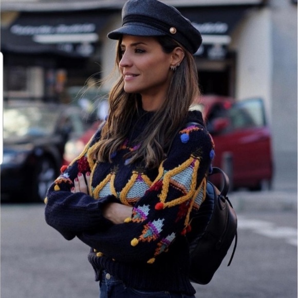 NWT Zara Multicolored Embroidered Knit Sweater - Picture 3 of 12